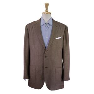 Ermenegildo Zegna Recent Brown Cashmere Silk Linen 10-Pocket Travel Jacket 44R